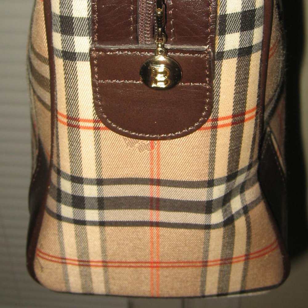 ❤️RARE VINTAGE BURBERRY NOVA CHECK RARE Doctors Bag Speedy Purse +Zipper Pull - Picture 5 of 9